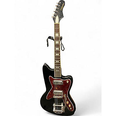 Used Silvertone 1478 Black Solid Body Electric Guitar
