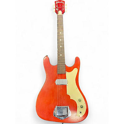 Used Silvertone 60s 1410 Model red and white Solid Body Electric Guitar