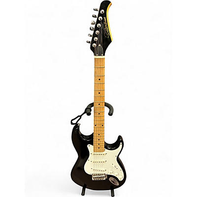 Used Silvertone Double Cut Black Solid Body Electric Guitar