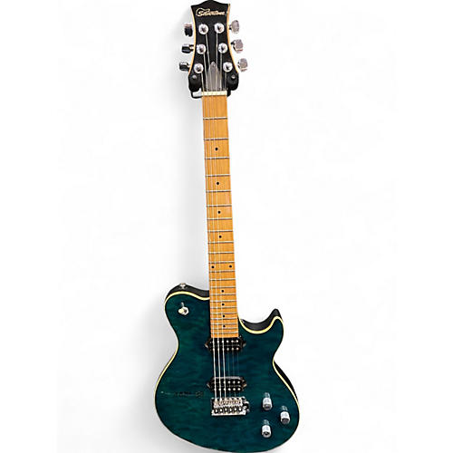 Used Silvertone Fastback Trans Blue Solid Body Electric Guitar Trans Blue