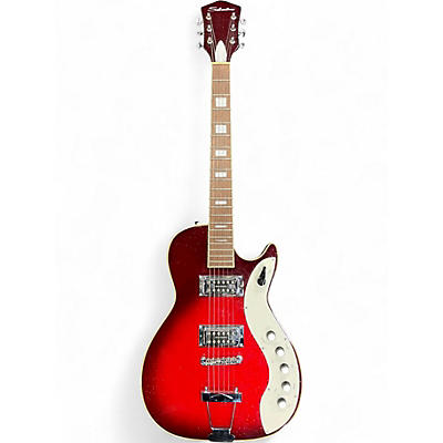 Used Silvertone Jupiter 1423 red sparkle Solid Body Electric Guitar