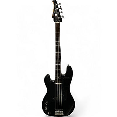 Used Silvertone P Style Bass Flat Black Electric Bass Guitar