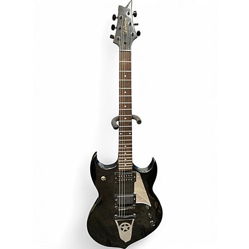 Used Silvertone PAUL STANLEY BLACK Solid Body Electric Guitar BLACK