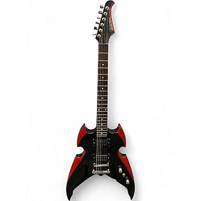 Used Silvertone PSAP1 Black and red Solid Body Electric Guitar