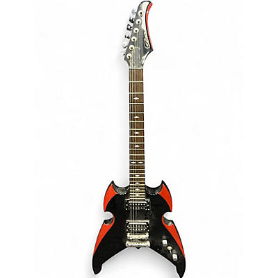 Used Silvertone PSAP2 black and red Solid Body Electric Guitar