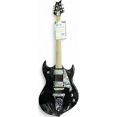 Used Silvertone PSSN1 Paul Stanley Black w/ Mirror Pickguard Solid Body Electric Guitar