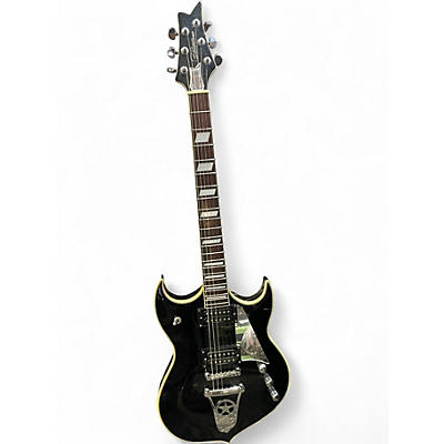 Used Silvertone PSSN2 Black Solid Body Electric Guitar