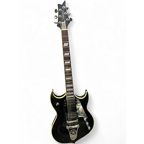 Used Silvertone PSSN2 Black Solid Body Electric Guitar Black