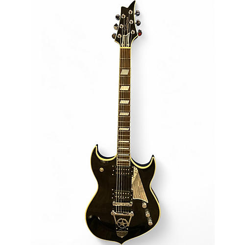 Used Silvertone Paul Stanley Black Sparkle Solid Body Electric Guitar Black Sparkle