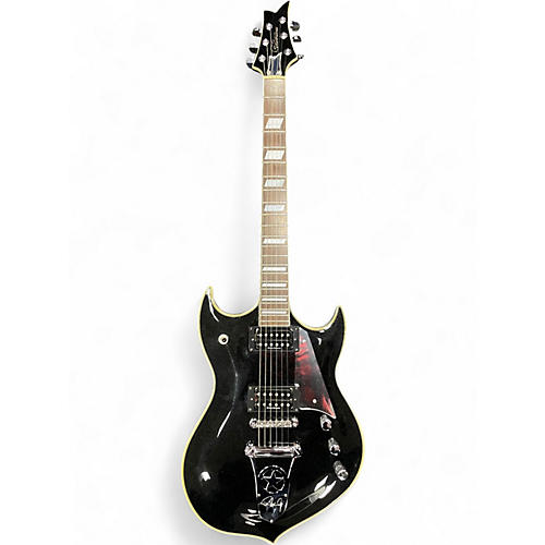Used Silvertone Paul Stanley Sovereign Pro Black Sparkle Solid Body Electric Guitar Black Sparkle