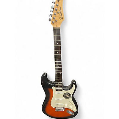 Used Silvertone S STYLE Sunburst Solid Body Electric Guitar
