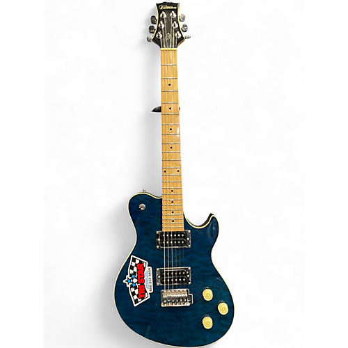 Used Silvertone SFB-1 Blue Flame Solid Body Electric Guitar Blue Flame