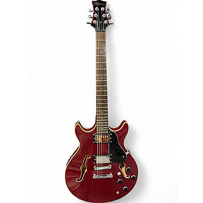 Used Silvertone SSLA-30/TR Crimson Red Trans Hollow Body Electric Guitar