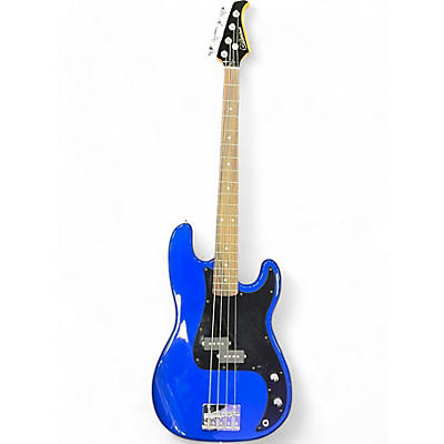 Silvertone Used Silvertone SSLB11 Blue Electric Bass Guitar