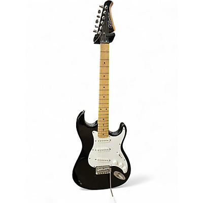 Used Silvertone STRATOCASTER STYLE  Black Solid Body Electric Guitar