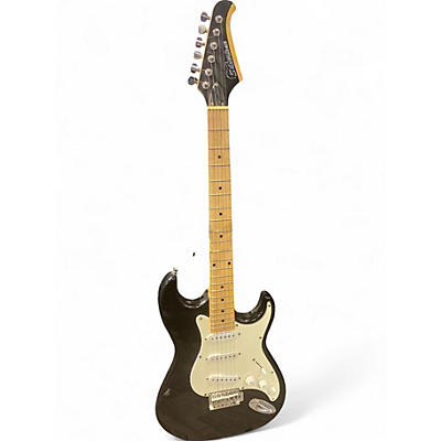 Used Silvertone St Style Black Solid Body Electric Guitar