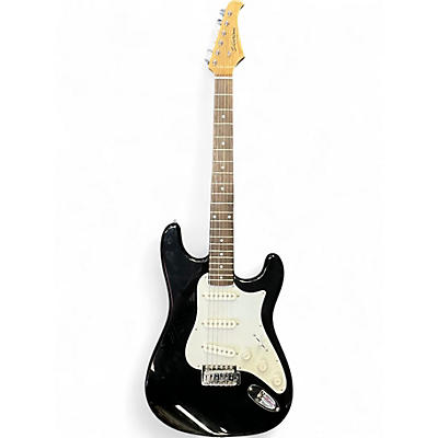 Used Silvertone St Style Black Solid Body Electric Guitar