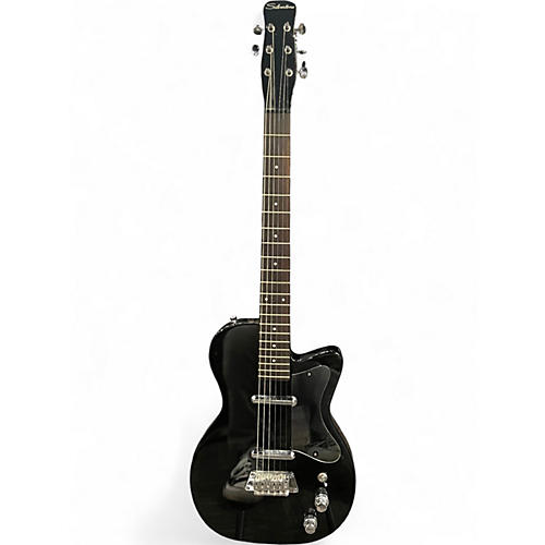 Used Silvertone St Style Black Solid Body Electric Guitar Black