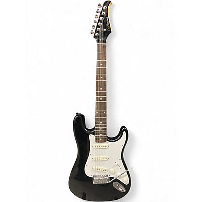 Used Silvertone St Style Black Solid Body Electric Guitar