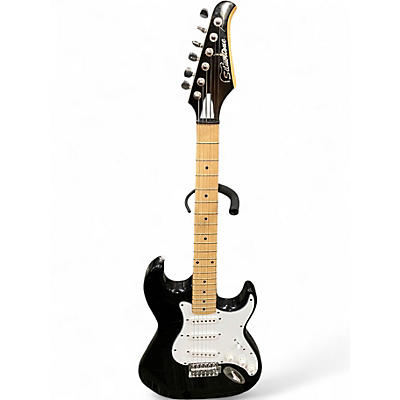 Used Silvertone St Style Black Solid Body Electric Guitar