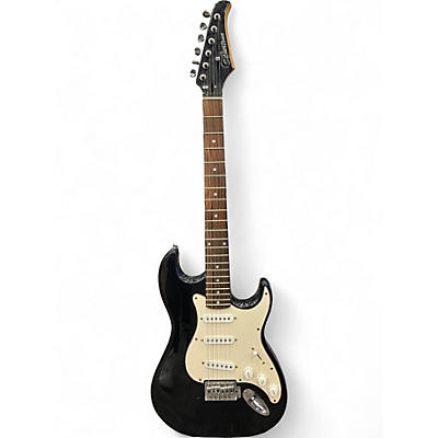 Used Silvertone St Style Black Solid Body Electric Guitar