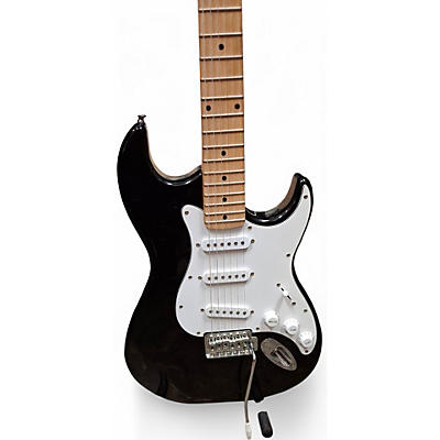 Used Silvertone St Style Black and White Solid Body Electric Guitar
