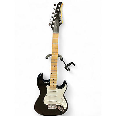 Used Silvertone St Style Black and White Solid Body Electric Guitar