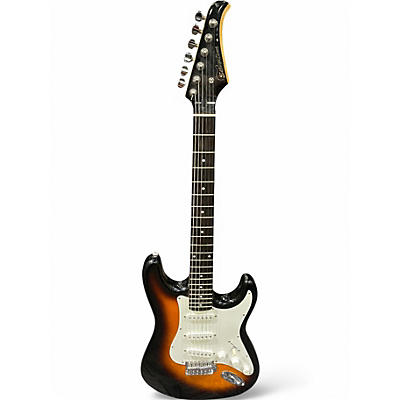 Used Silvertone St Style Sunburst Solid Body Electric Guitar