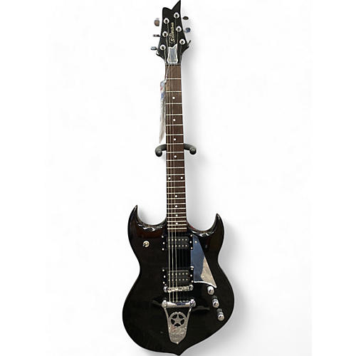 Silvertone Used Silvertone pssn1 Black and Silver Solid Body Electric Guitar Black and Silver