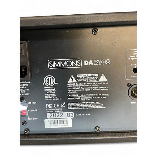 Simmons Used Simmons DA 2108 Powered Speaker