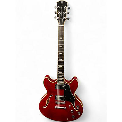 Used Sire H7 LARRY CARLTON SEE THRU RED Hollow Body Electric Guitar
