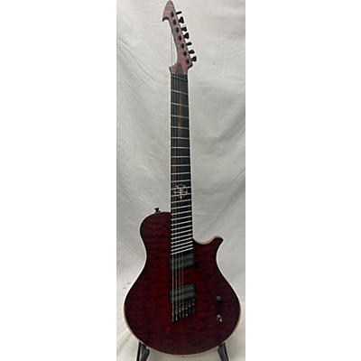 Used Skervesen Medusa 7 Red Solid Body Electric Guitar