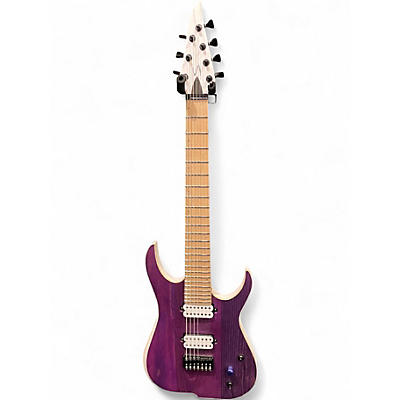 Used Skervesen Raptor 7 Trans Purple Trans White Solid Body Electric Guitar