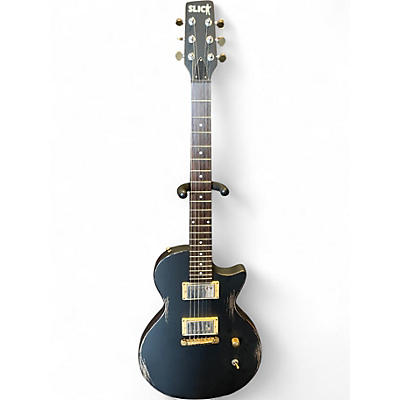 Used Slick LP WORN BLACK Solid Body Electric Guitar