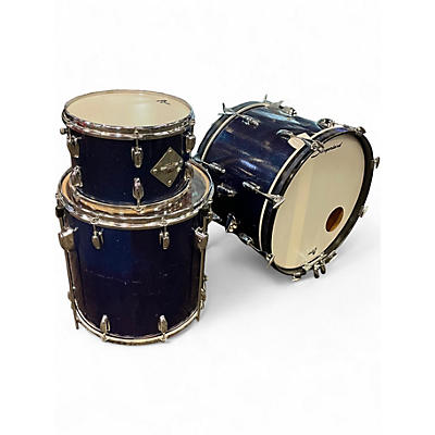 Used Slingerland 3 Piece Mid-60s Shell Pack Blue Sparkle Drum Kit
