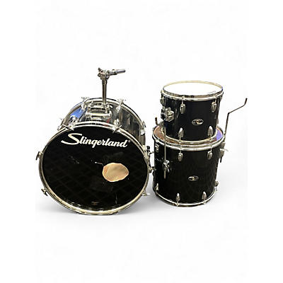 Used Slingerland 3 Piece Shell Pack Black Drum Kit