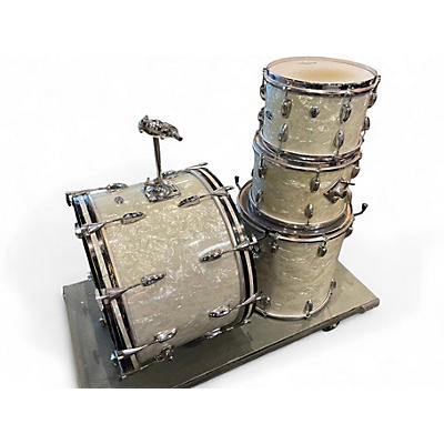 Used Slingerland 4 Piece Gene Krupa WHITE MOTHER OF PEARL Drum Kit