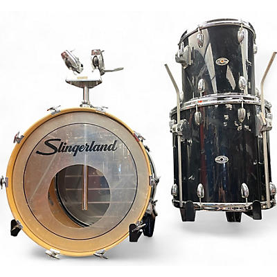 Used Slingerland 4 Piece MAPLE Black Drum Kit