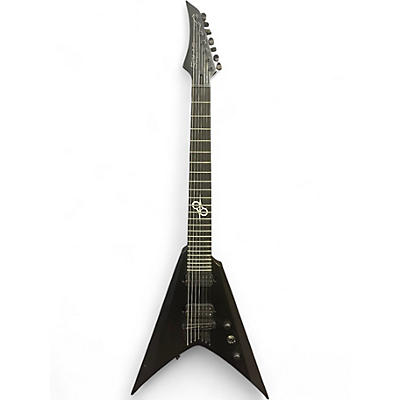 Used Solar Flying V 7 Black Solid Body Electric Guitar