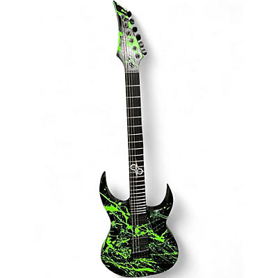 Used Solar Guitars A2.6 Toxic Green Splatter Solid Body Electric Guitar