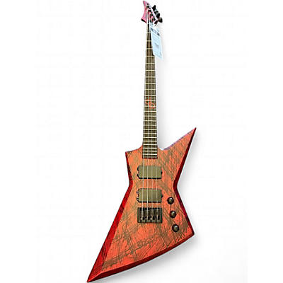 Used Solar Guitars CANIBALISMO E2.4 BLACK AND RED CERUSE Electric Bass Guitar