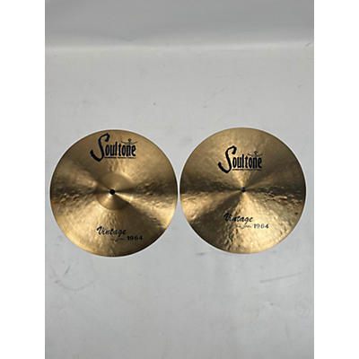 Soultone Used Soultone 13in Vintage Old School 1964 Flat-top Hi-hat Pair Cymbal