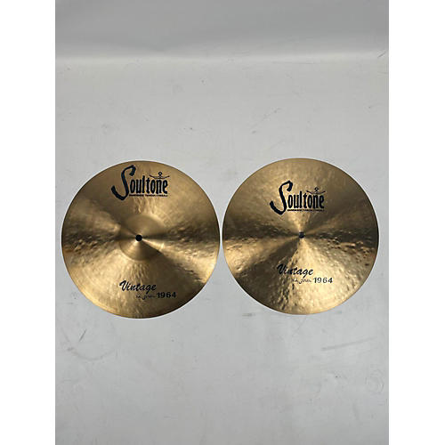 Soultone Used Soultone 13in Vintage Old School 1964 Flat-top Hi-hat Pair Cymbal 31