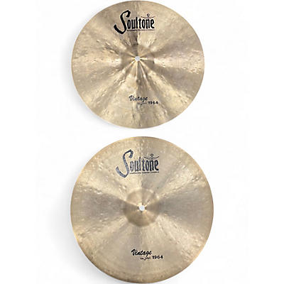 Used Soultone 15in Vintage Old School 1964 Hi Hat Pair Cymbal