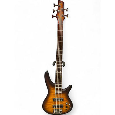 Used Sound Gear By Ibanez SR405EQM Charcoal Brown Burst Electric Bass Guitar