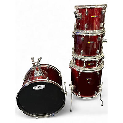 Used Sound Percussion Labs 5 Piece BEGINNER Candy Apple Red Metallic Drum Kit