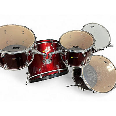 Used Sound Percussion Labs 5 Piece Drum Kit Metallic Red Drum Kit