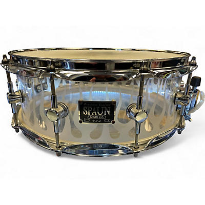 Used Spaun 14X5.5 14" SNARE Clear Drum