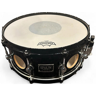 Used Spaun 14X6 VENTED 6 X 14 SNARE  Black Drum