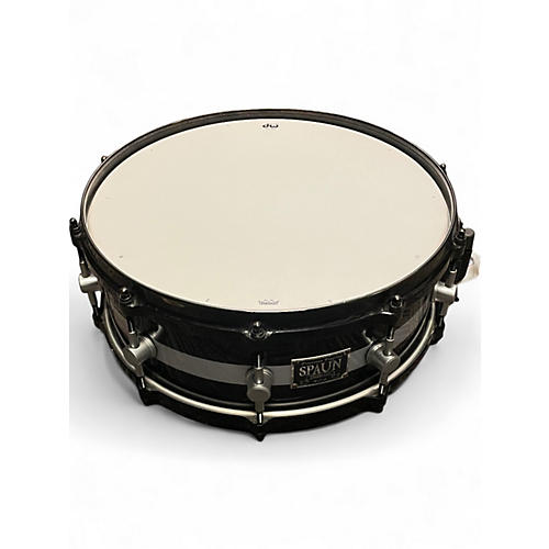 Used Spaun 14in Snare black and silver stripe Drum black and silver stripe 33